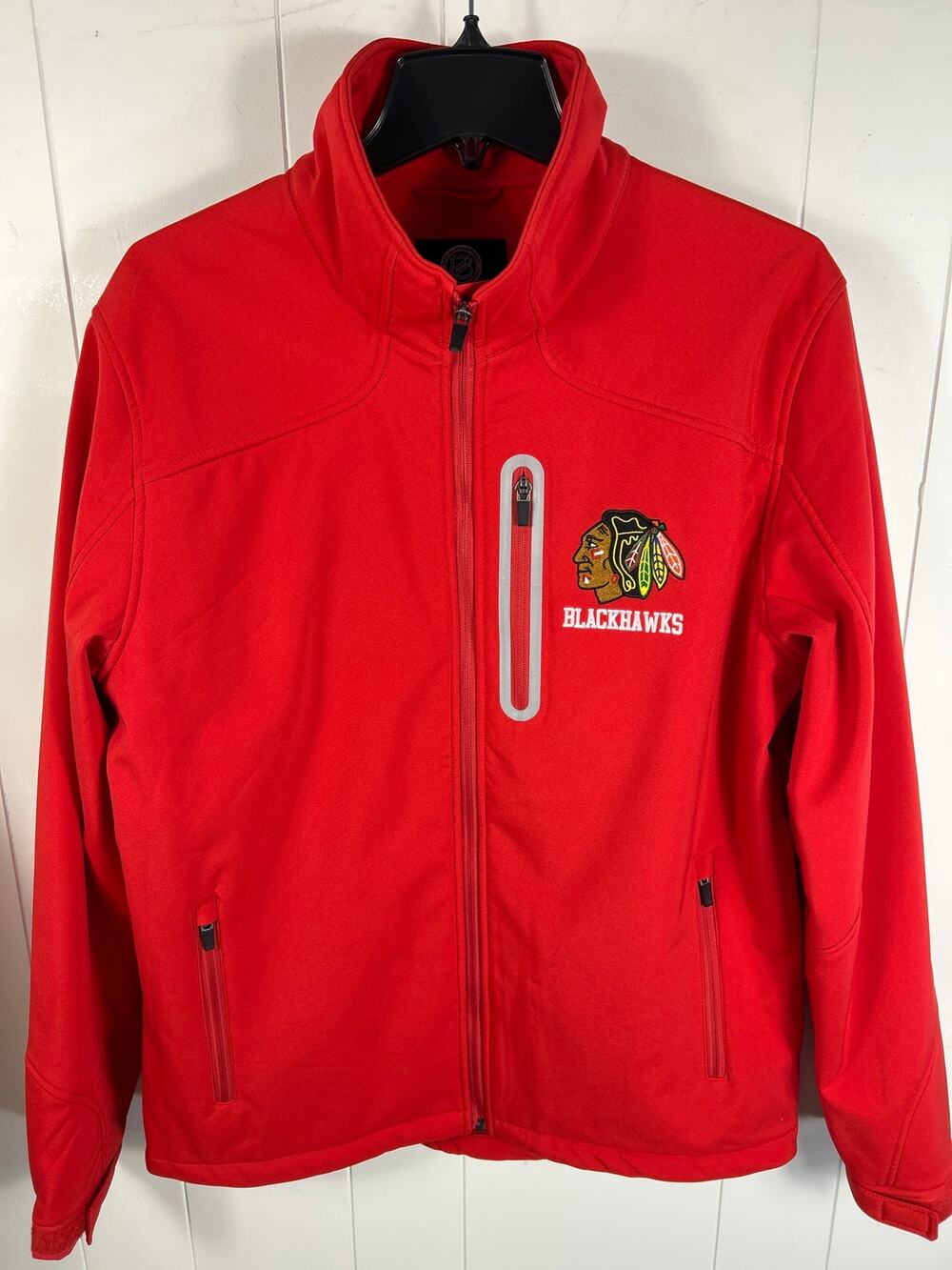 NHL Carl Banks Sports G-III CHICAGO BLACKHAWKS Men's Size M Red ZIP UP Jacket